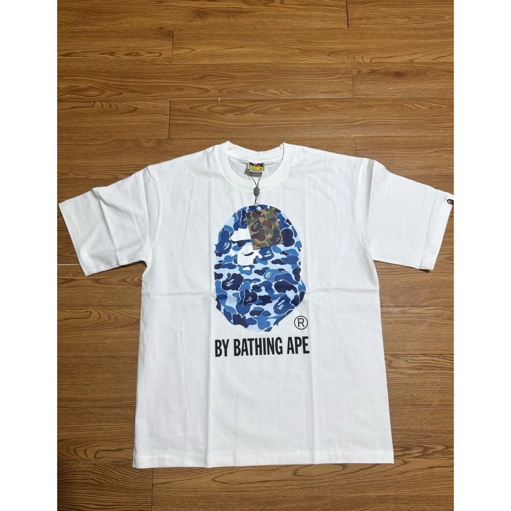 Bape white T-Shirt blue ape size M #5